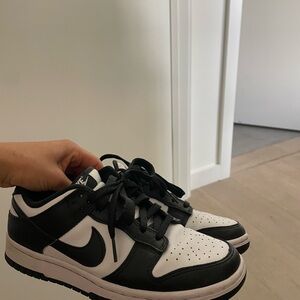 Nike Black and White Dunk Low Sneakers